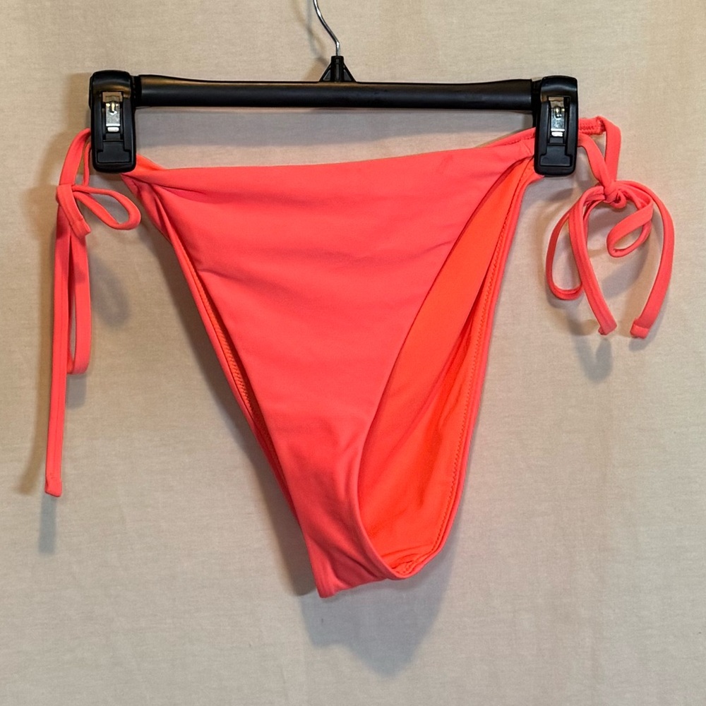 AA-476 Aerie NWT Cheekiest Side Tie Pink Lined Summer Swim Bikini Bottoms Size L